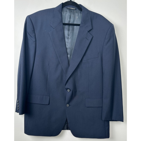 VINTAGE Aquascutum Of London Sport Coat Men Blue Blazer Wool Union Made see meas - Picture 1 of 10